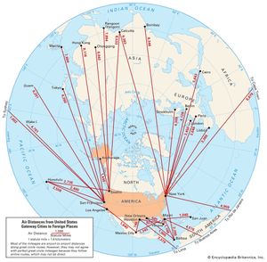 air distances from United States