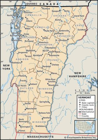 map of Vermont