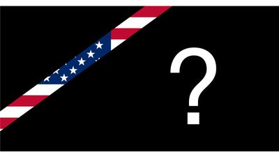 Partially obstructed United States flag. Thumbnail for Name that Flag Quiz.