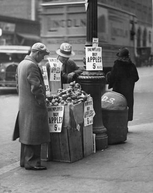 Great Depression: apple seller