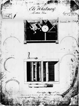 Eli Whitney: cotton gin sketch