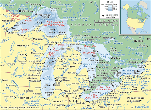 The Great Lakes and their drainage basin