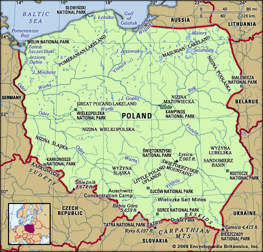 Physical features of Poland