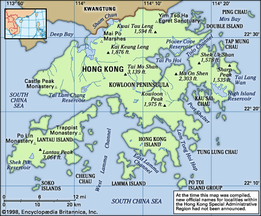 Physical features of Hong Kong