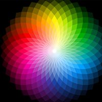 Color wheel, visible light, color spectrum. Colour wheel