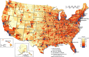 population density of the United States