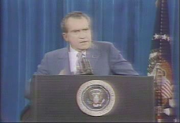 See U.S. president Richard M. Nixon speaking about the Watergate scandal