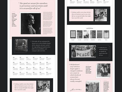 Jane Addams Landing Page adobe xd biography feminist franklin gothic jane addams landing page profile questa grande quotes timeline vintage