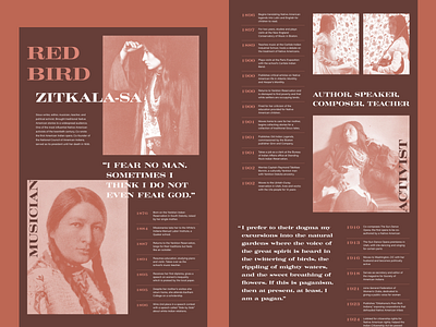 Zitkala-Sa acumin pro adobexd bio biography craw modern feminism inspiration landing page made in xd native american profile timeline