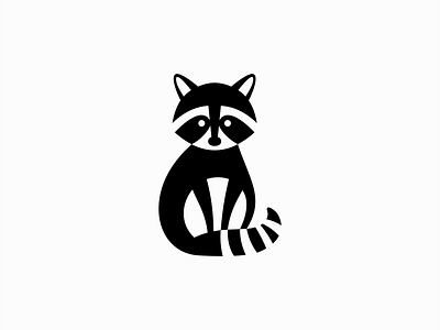 Cute Minimalist Raccoon Logo animal branding cute design emblem geometric icon identity illustration kids logo mark mascot minimalist modern nature raccoon symbol trash panda vector