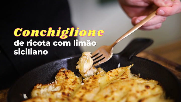 Thumbnail - O chef Pedro Kucht ensina a preparar uma massa deliciosa para o inverno: conchiglione recheado com ricota e um toque de limão siciliano.
