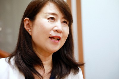 矢田稚子氏＝岡本同世撮影