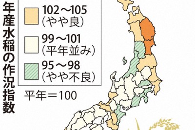 2024年産水稲の作況指数