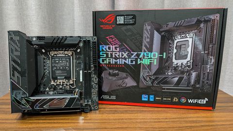 Asus ROG Strix Z790-I Gaming WiFi motherboard and box