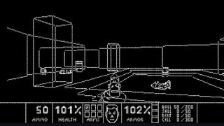 A screenshot showing Quandoom, an adaptation of Doom designed to run on a quantum computer