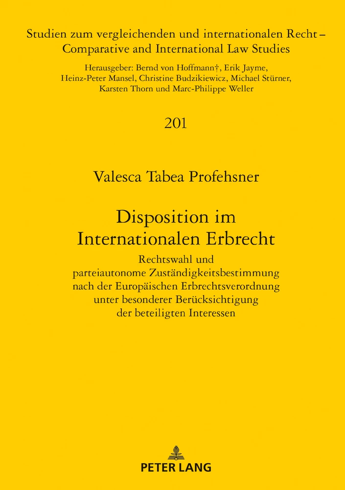 Titel: Disposition im Internationalen Erbrecht