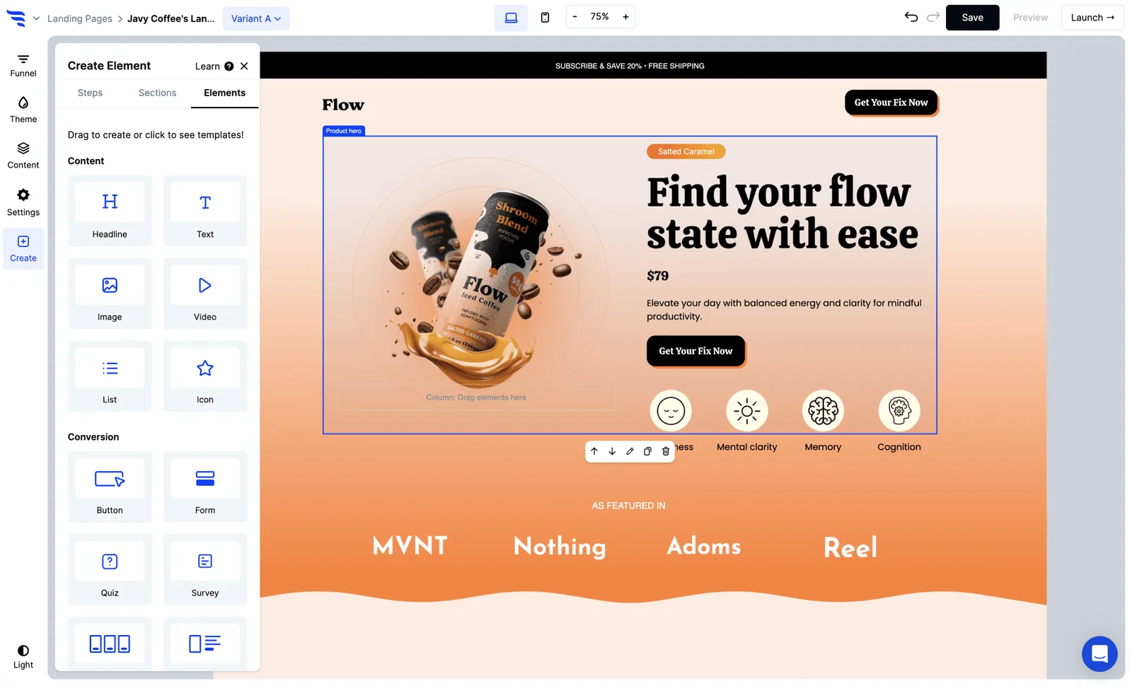 ConvertFlow product landing page