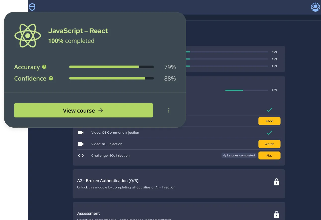 Learn on secure code warrior learning platform