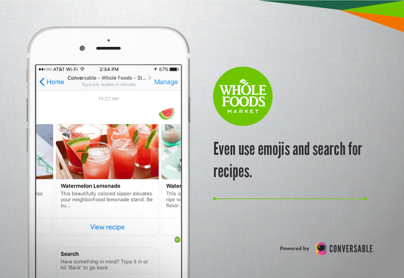 Whole Foods açık Facebook Messenger