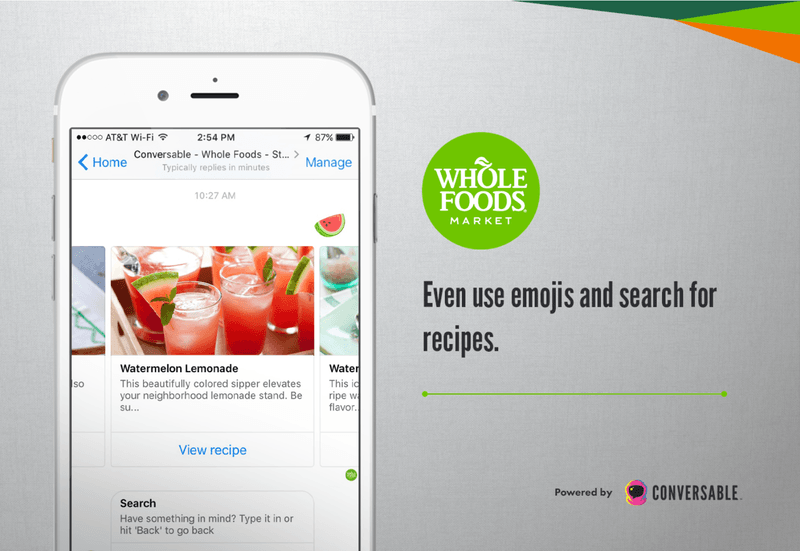 Whole Foods на Facebook Messenger