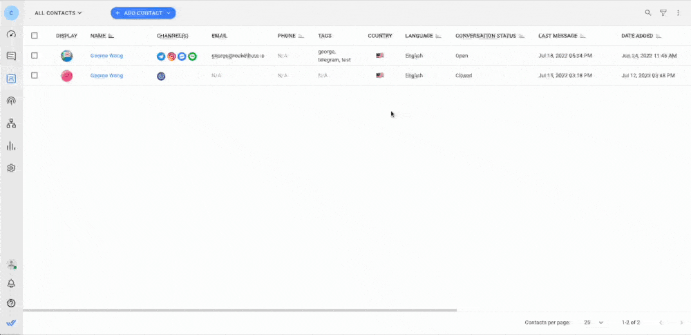 An image showing Contact Merge in action