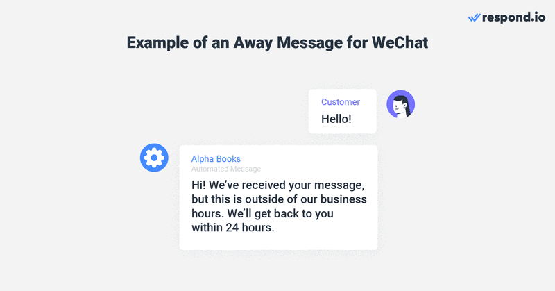 Questa è un'immagine che mostra un esempio di messaggio di allontanamento per wechat.