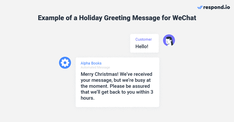 Questo è un esempio di messaggio di auguri per le vacanze per WeChat. 