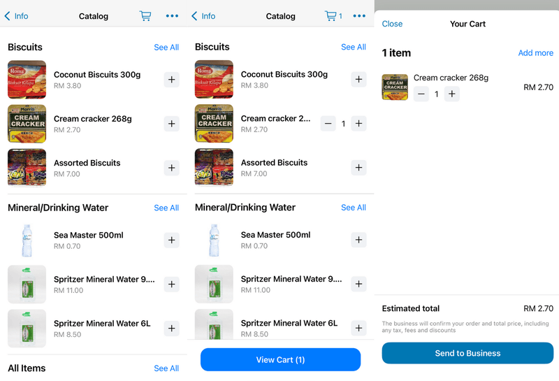 Catalog is made for small businesses to showcase their products and services. Setting up a Catalog is easy. Businesses just need to upload pictures of their products or services and add descriptions and prices for each of them. They can also promote the Catalog by sharing the Catalog link or product links in-app or on other websites and messaging channels.