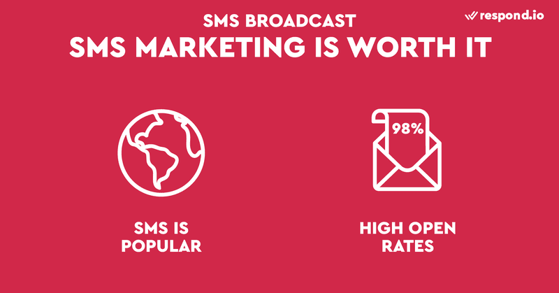 Cette image montre les raisons pour lesquelles le marketing SMS en vaut la peine. Il y a de nombreuses raisons pour lesquelles votre entreprise devrait mettre en place un marketing de masse sur SMS . SMS est la forme de communication la plus populaire, et ses taux de lecture et de clics sont étonnants. 