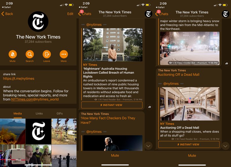 This is a picture of the New York Times Telegram Channel. Check out our blog for more top Telegram Channels and learn the benefits of telegram channel