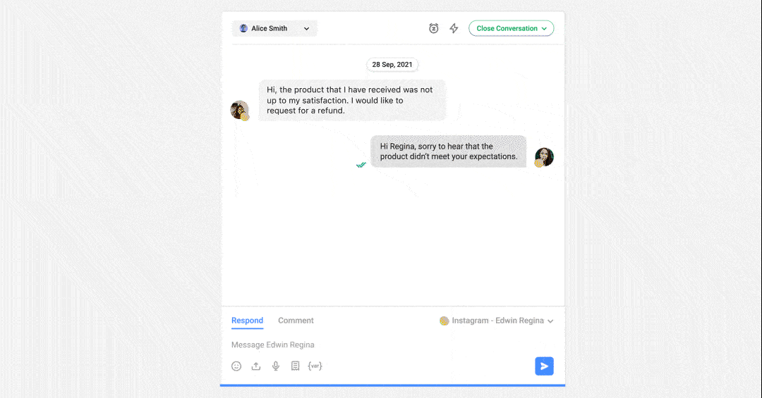 Managers can also streamline workflows for complicated tasks and allow agents to launch them with a click while talking to customers. If you're looking for a poweful omnichannel WATI alternative, you should give respond.io a shot!