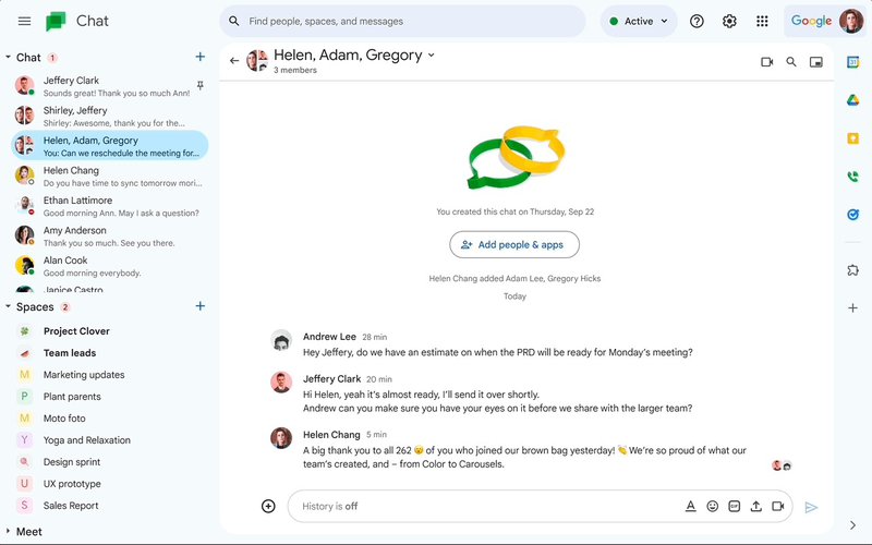 Instant-Messenger-Software für Unternehmen Google Chat