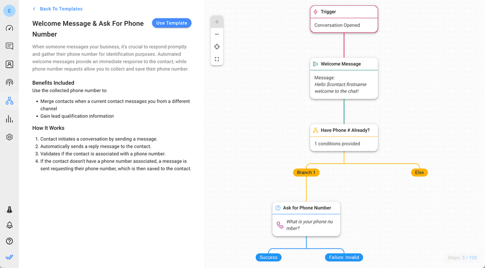 La collecte d'informations sur les clients est essentielle pour fournir une assistance clientèle efficace, car elle permet aux agents d'accéder à des détails importants sur le client.  Avec respond.io, vous pouvez envoyer des enquêtes pré-chat pour collecter des informations de contact précieuses et obtenir le contexte d'un problème. Ces enquêtes peuvent être conçues pour capturer des détails essentiels tels que le nom, l'adresse électronique, le numéro de téléphone ou toute autre information pertinente. Comme les agents acquièrent une compréhension globale grâce à ces enquêtes, ils peuvent identifier et répondre avec précision aux besoins spécifiques et aux préférences de chaque client. Cela leur permet également de proposer des solutions personnalisées, de résoudre les problèmes efficacement et de fournir une assistance exceptionnelle. 