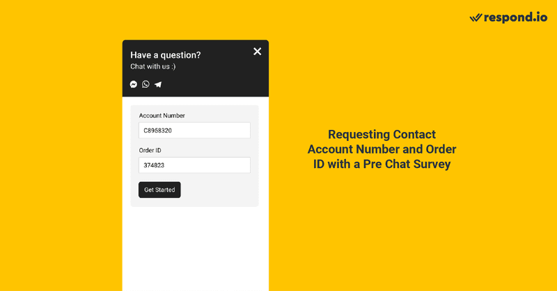  Survei Prechat: Nomor akun/klien dan ID Pesanan