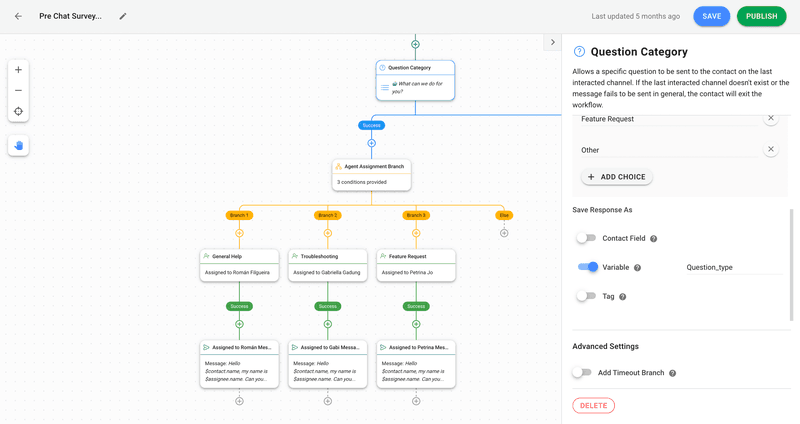 มอบหมายตัวแทนตามคําตอบที่ให้ไว้ - respond.io