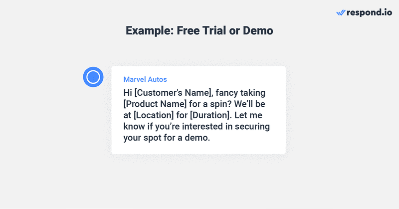 Instagram DM sales script examples: Free trial or demo