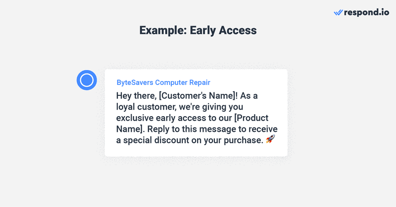 Instagram DM sales script examples: Early access