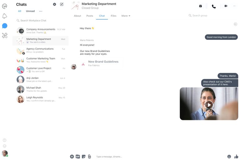 Instant-Messenger-Software für Unternehmen Workplace von Meta