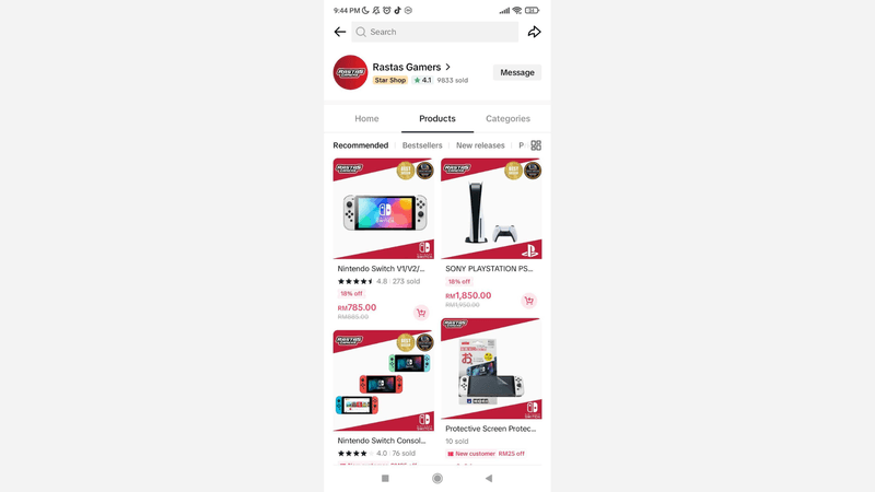 This image shows a TikTok Shop for business.