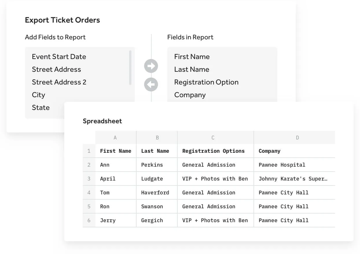 event ticketing software attendee list