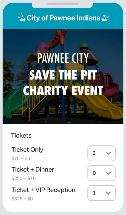 Flexible ticket levels perfect for any fundraising event 