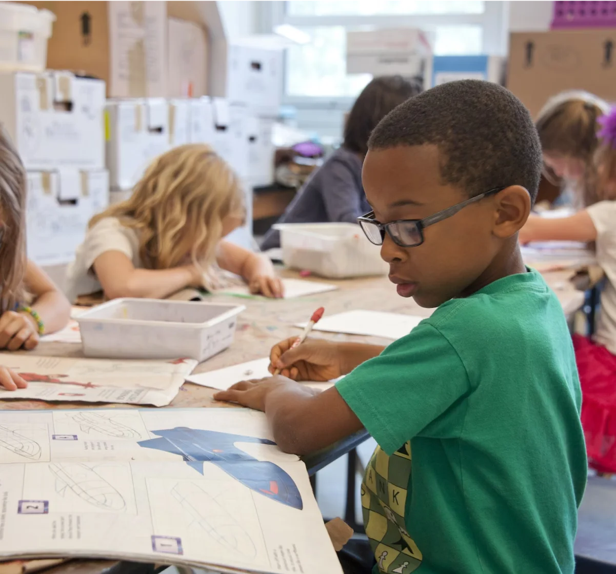 Young boy at school