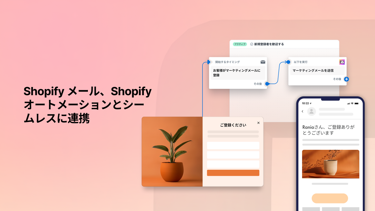 Shopify メール、Shopify オートメーションとシームレスに連携