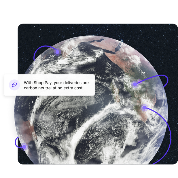 Shop Pay orders sent, tracked, and delivered across the world.