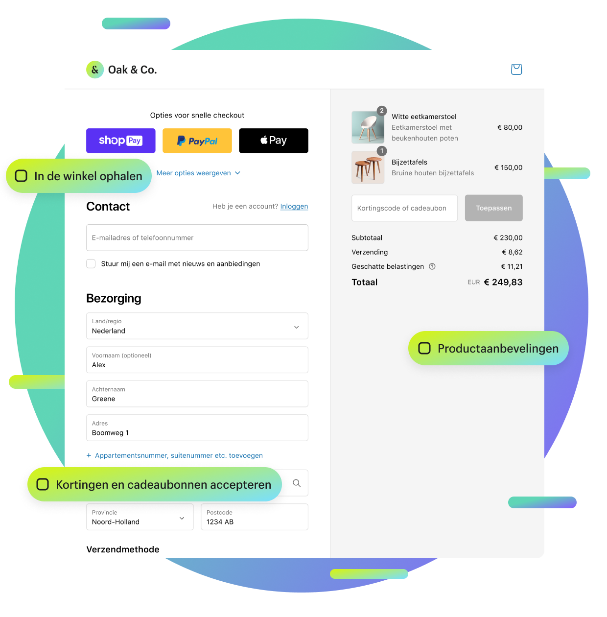 Shopify Checkout op een mobiel apparaat