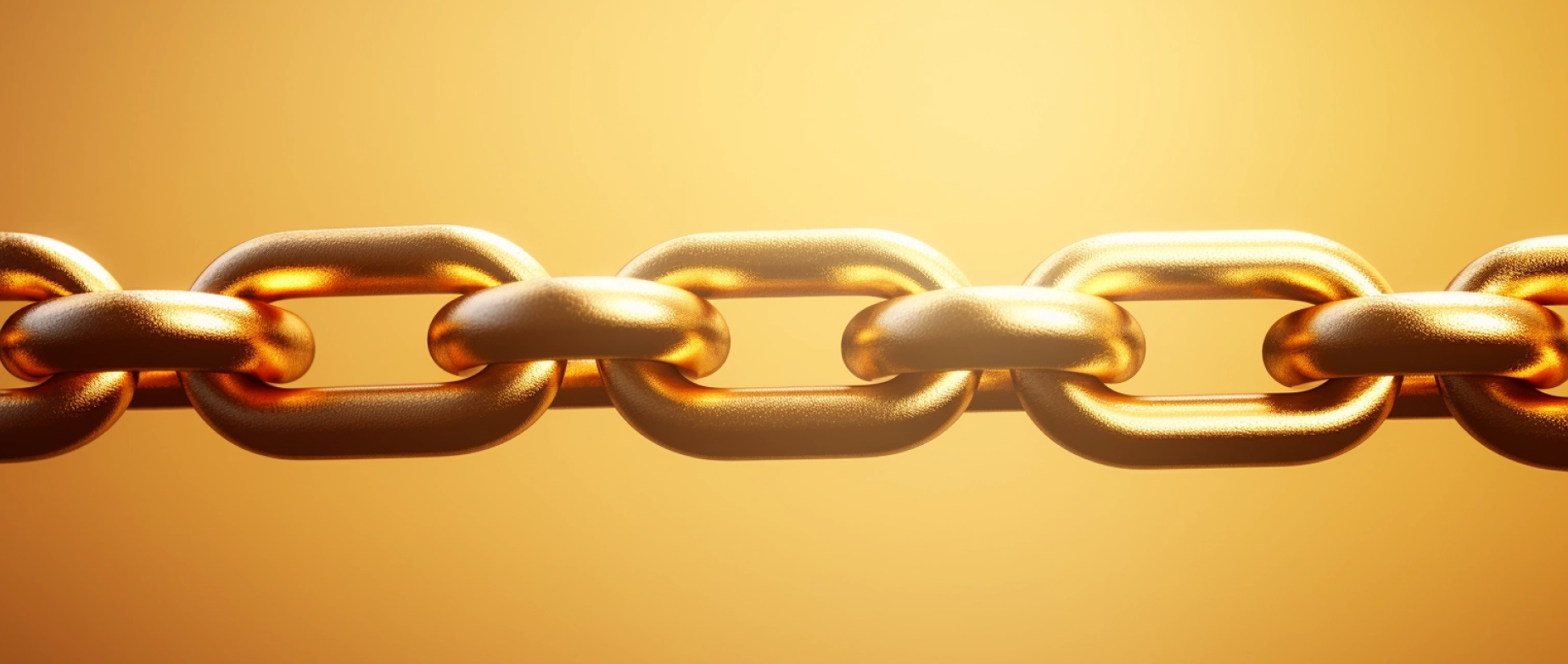 A chain with gold links on a gold background: linktree alternatives.