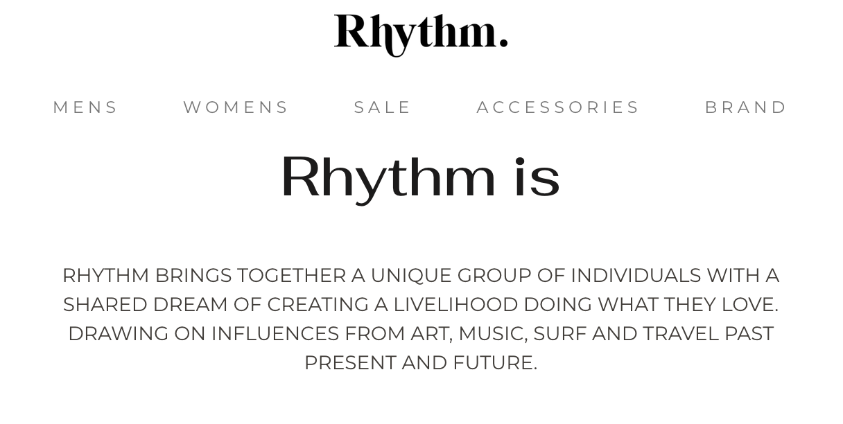 screenshot of Rhythm about page