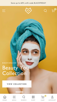 Podgląd na urządzeniu mobilnym szablonu Be Yours w stylu „Beauty”