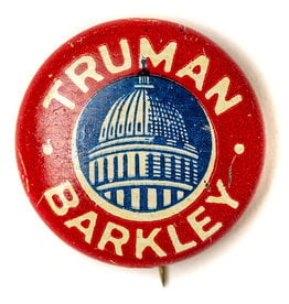 Truman Barkley 1948 Campaign Button