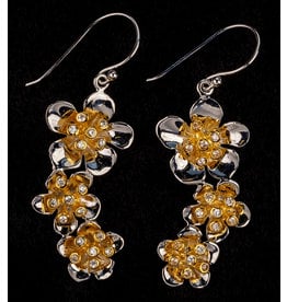 Sale sale-Cherry Blossom Triple Drop Earrings